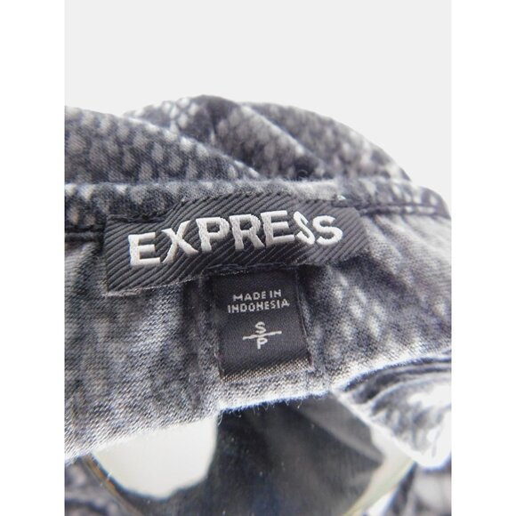 Express Gray Black Snake Print Dolman Top S - Scoop Neck - Excellent - Picture 11 of 11